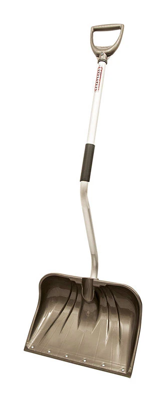 18 In. Poly Snow Shovel With Steel Wear Strip And 42.5 In. Aluminum Handle