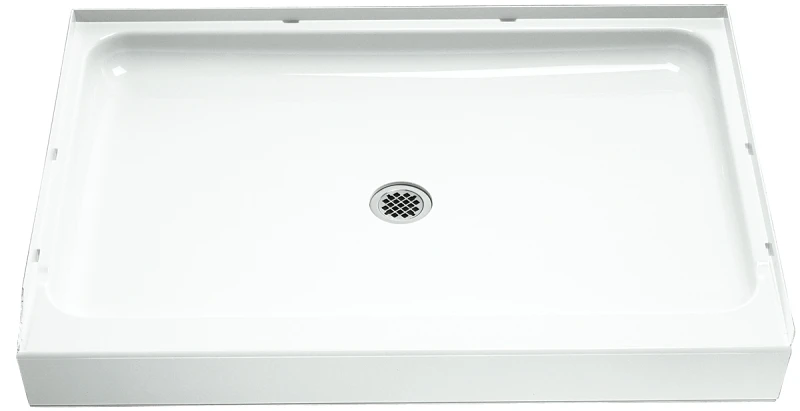 Ensemble Shower Base in High-Gloss White Finish, 48 Inches Length