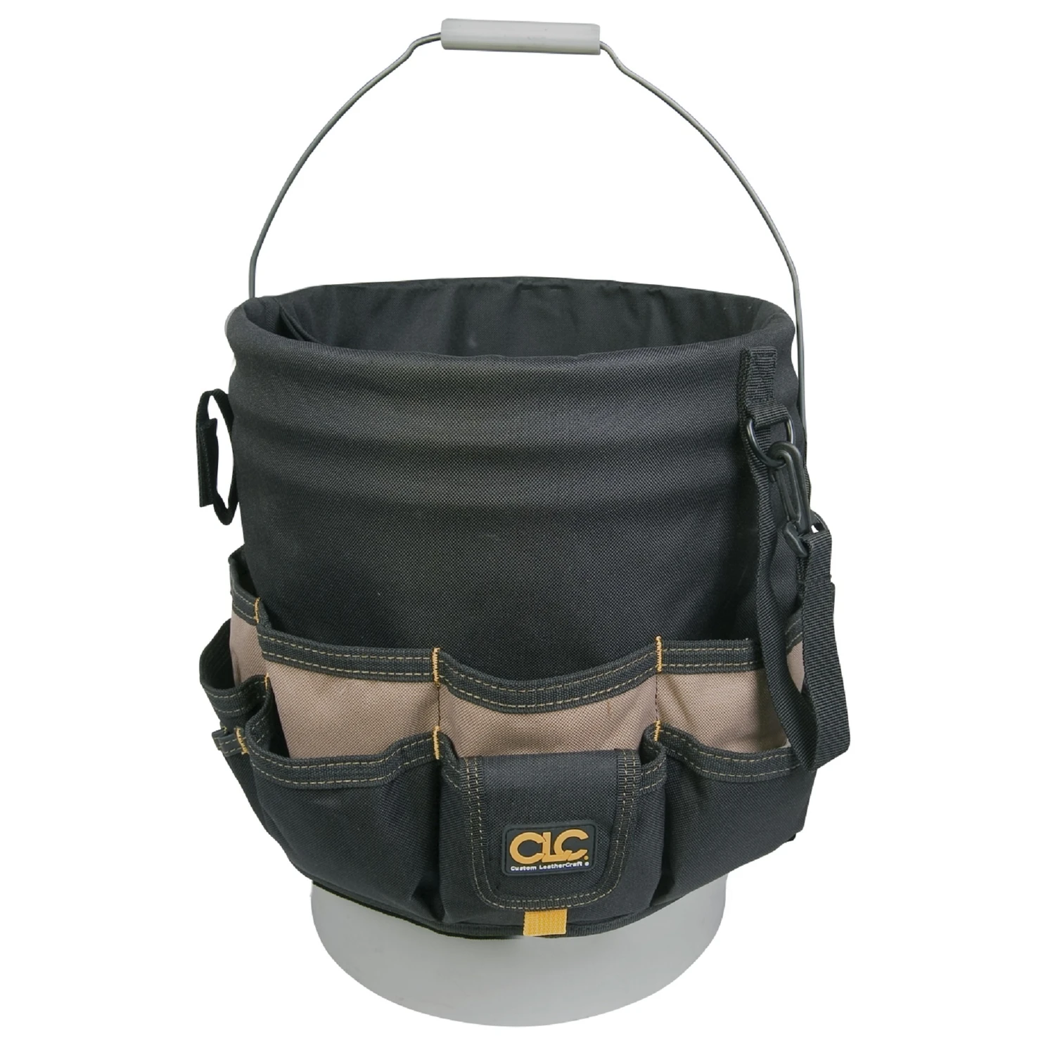 48-pocket Tool Bucket Organizer, Polyester, Black/tan, Model 1119