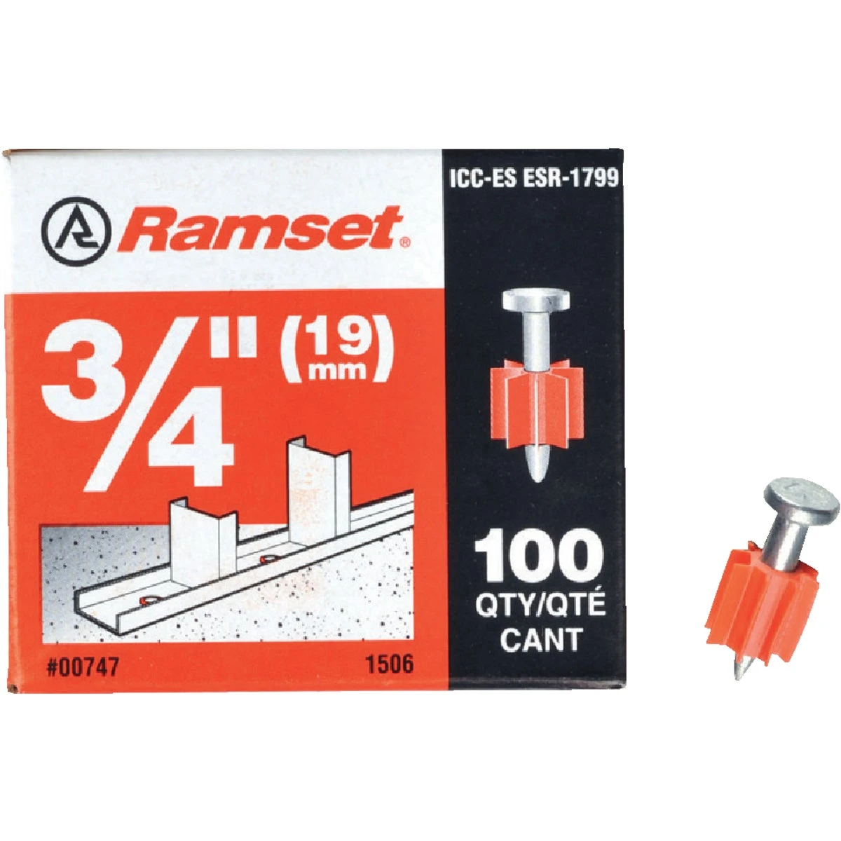 Knurled Drive Pin, .300 x 3/4 In., 100-Pk.
