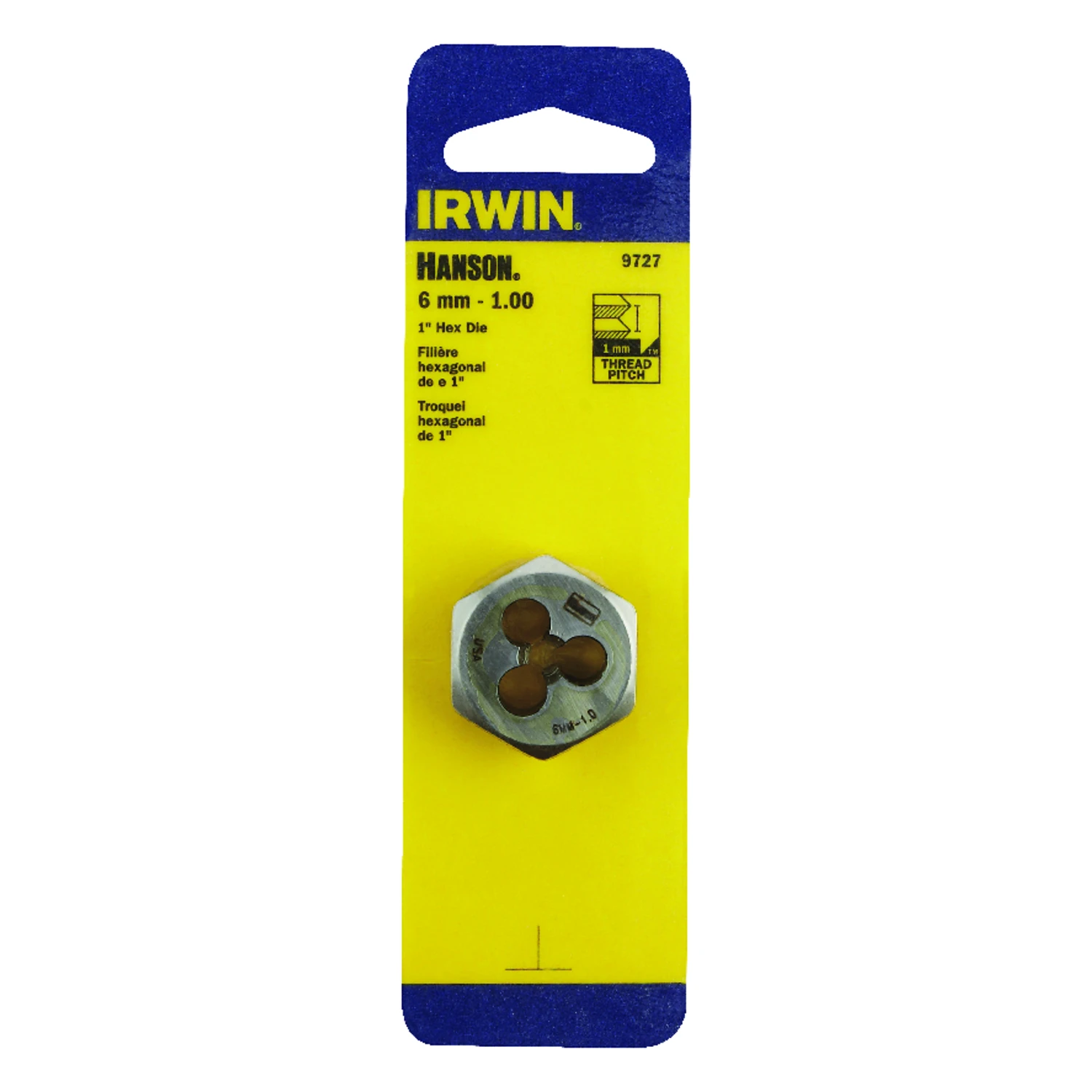 9727zr High Carbon Steel Metric Hexagon Die 6mm X 1.00