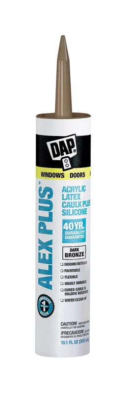 Dap Alex Plus 10.1 Oz. All Purpose Dark Bronze Siliconized Acrylic Latex Caulk