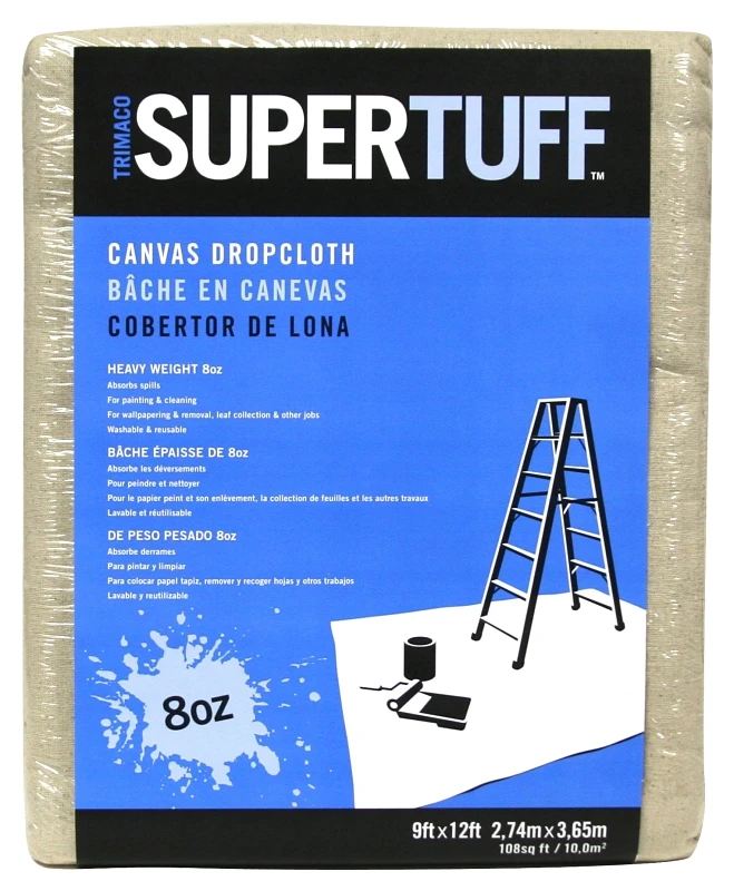 Trimaco SuperTuff Canvas 9 Ft. x 12 Ft. 8 Oz. Drop Cloth
