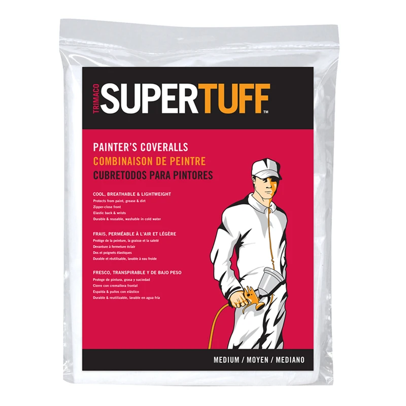 SuperTuff Disposable Coverall, White, M