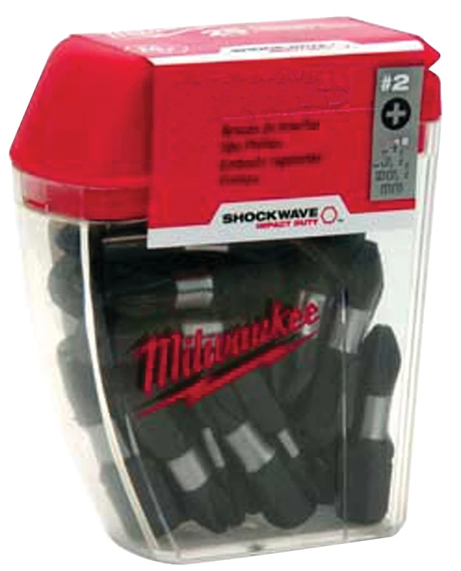 Milwaukee Shockwave Square Recess #2 X 1 in. L Impact Insert Bit Set Steel 10 pc