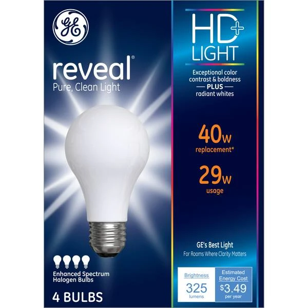 GE 4PK 29W WHT Rev Bulb