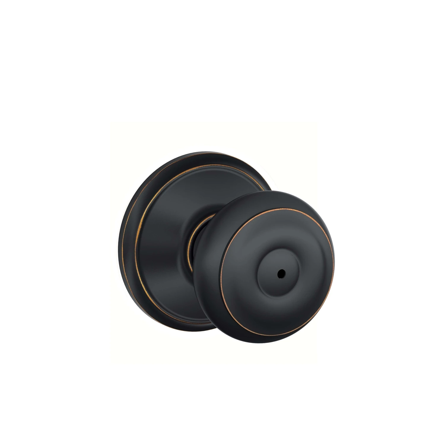 Georgian Aged Bronze Bed & Bath Door Knob Privacy Lockset F40vgeo716