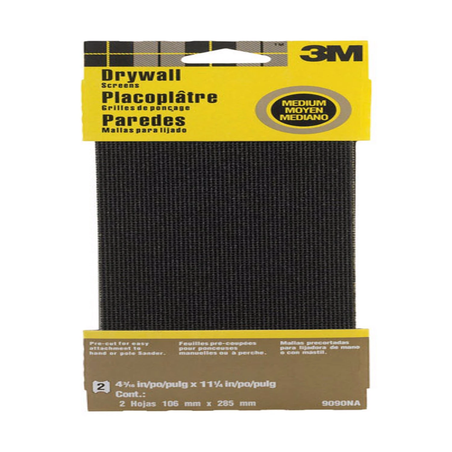 Drywall Sanding Screen, Medium, 4-3/8 x 11 In., 2-Pk.