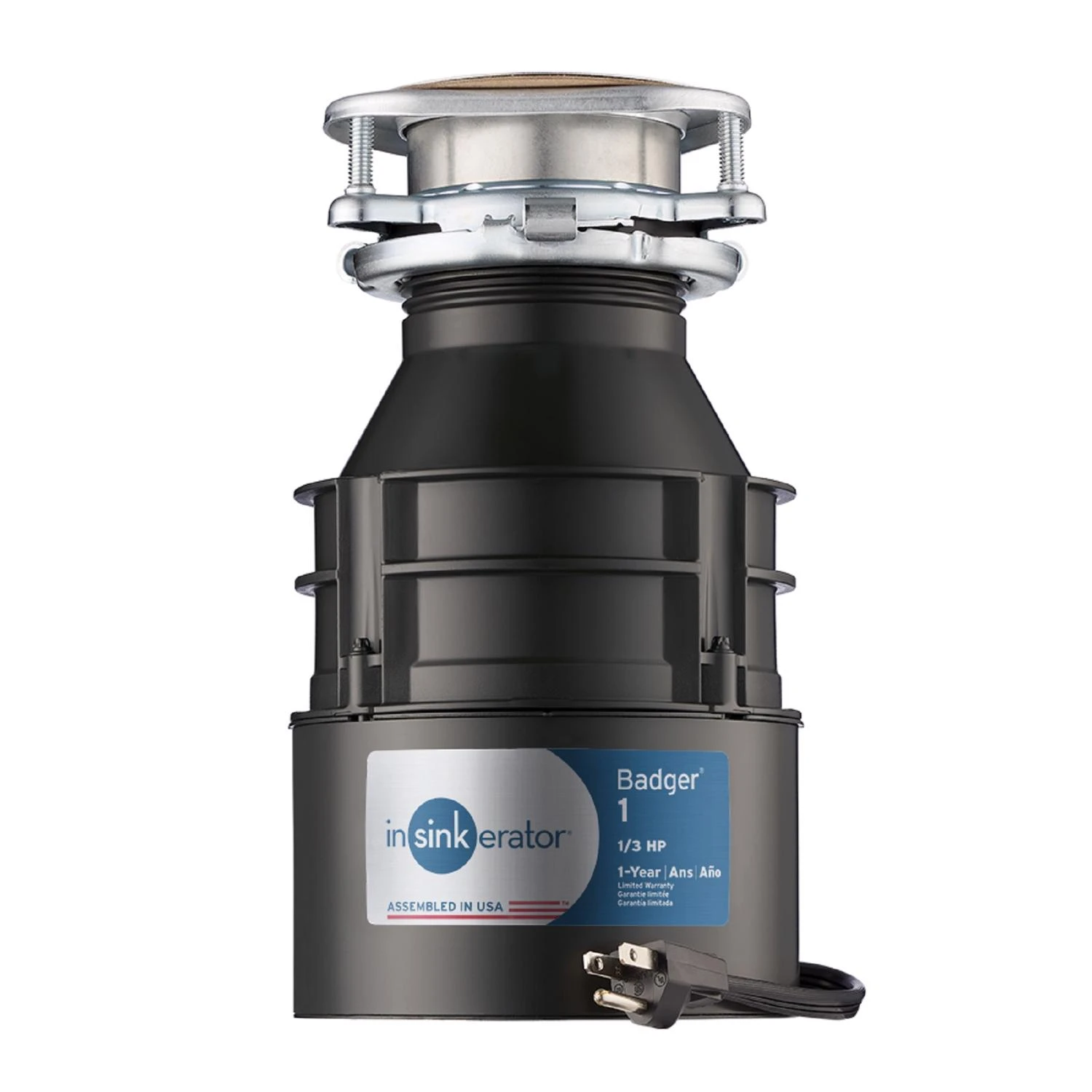Badger 1 1/3 Hp Continuous Feed Garbage Disposer With Power Cord