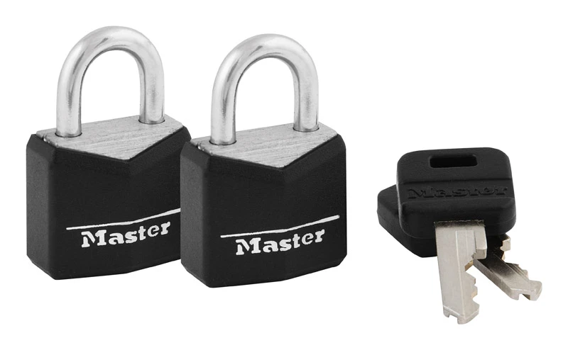 Master Lock .75-in Wide Covered Solid Body Padlock, 2 Pack