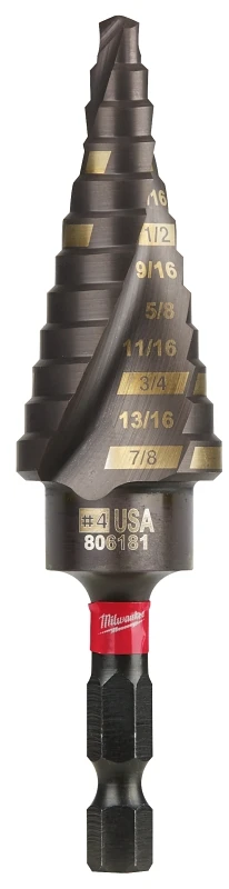 Shockwave Impact Duty 3/16 In. To 7/8 In. #4 Step Drill Bit, 12 Steps