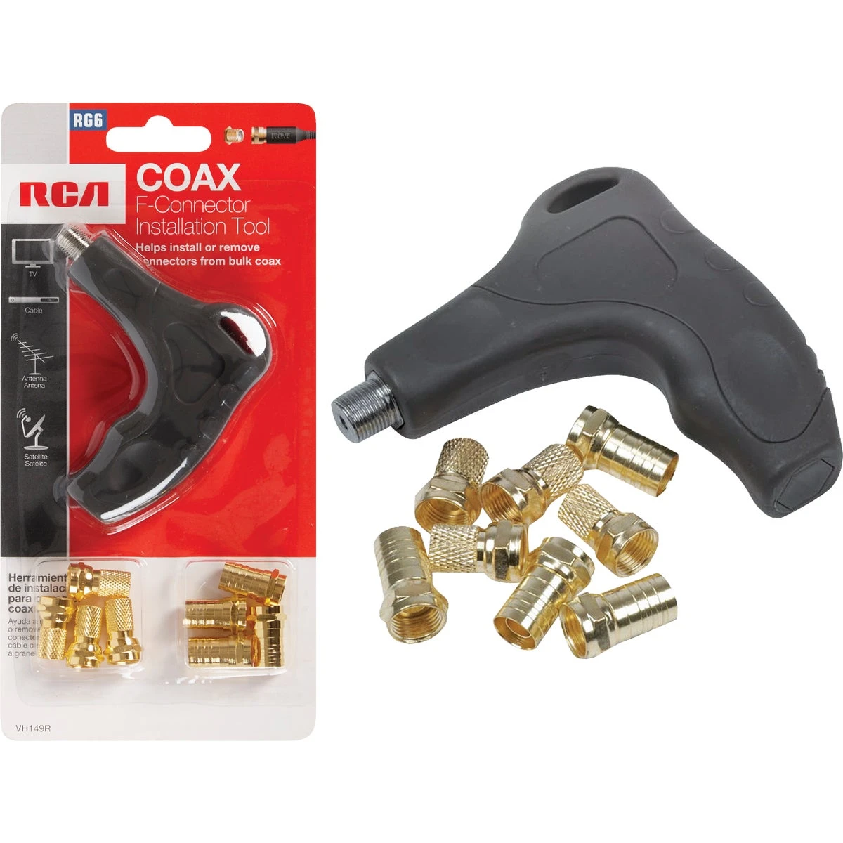 7.8 Inch Plastic F-connector Installation Tool With Connectors Vh149r