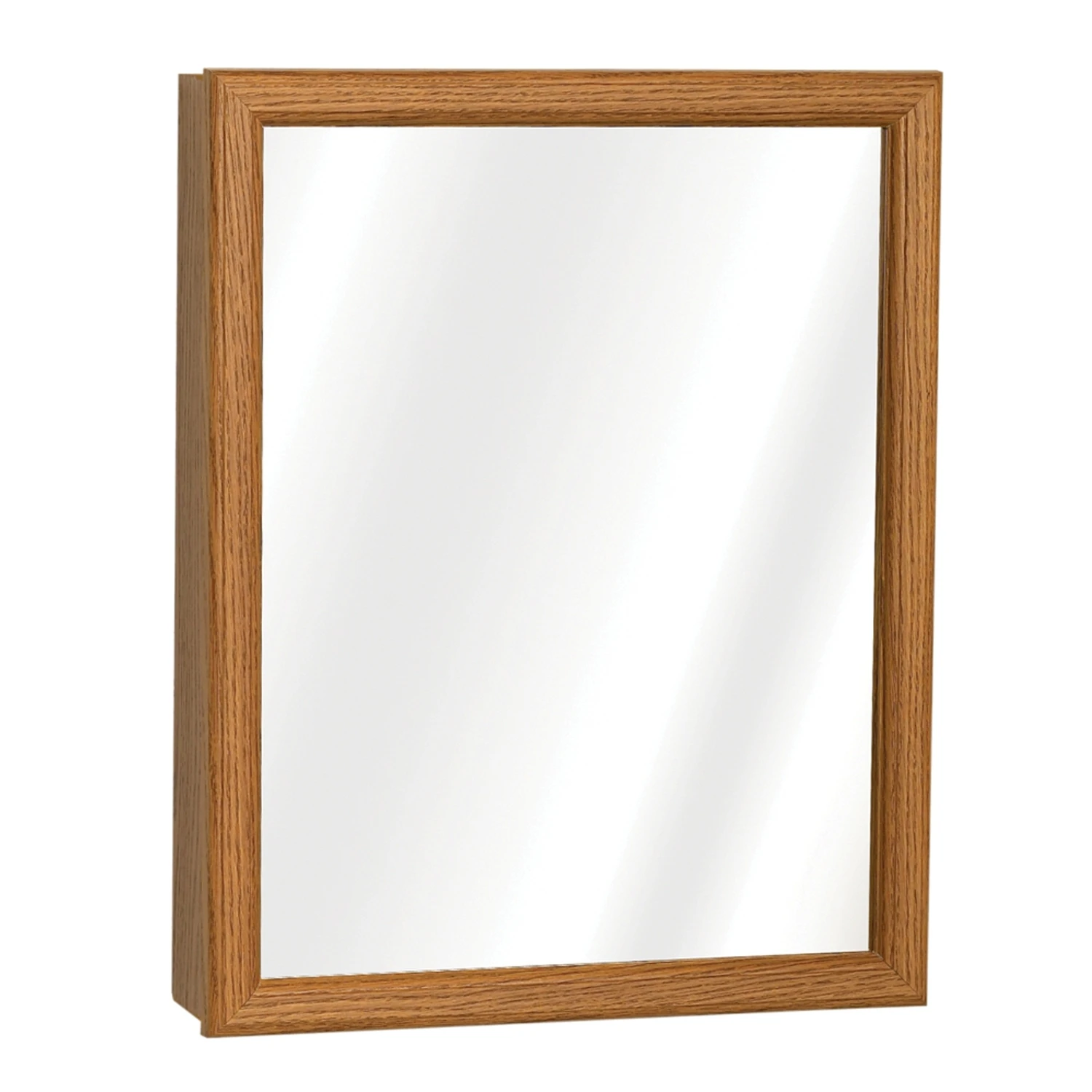 K16 Oak Framed Rectangle Medicine Cabinet/mirror 19.25 In. H X 15.5 In. W X 4.5 In. D