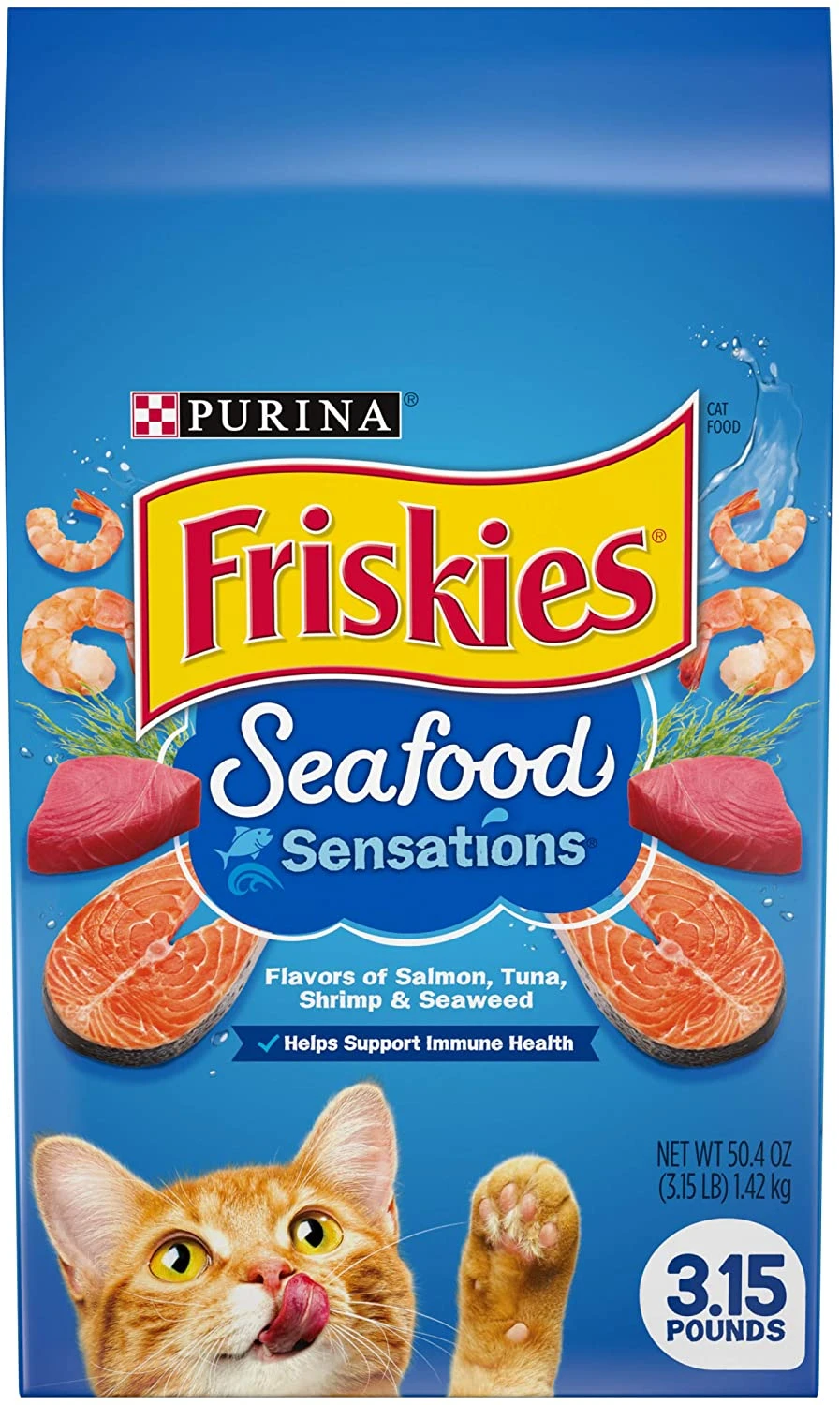 Dry Cat Food, Seafood Sensations, 3.15 Lb. Bag