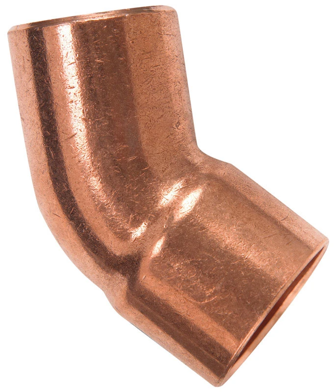 1-1/4 In. 45 Degree Copper Street Elbow With Sweat/solder Fitting