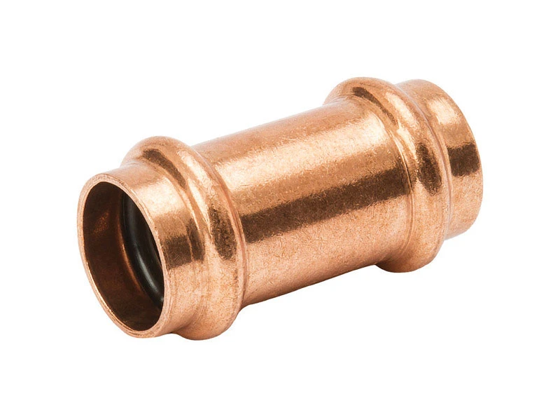 1/2 In. Press by Press Copper Pipe Repair Coupling, No Stop
