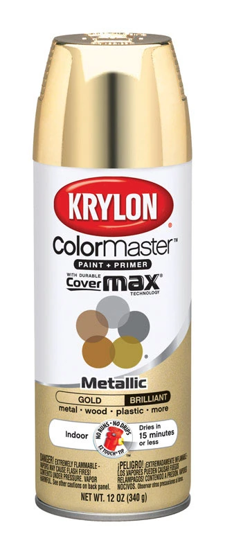 Colormaster Brilliant Gold Metallic Spray Paint 12 Oz. Indoor/outdoor