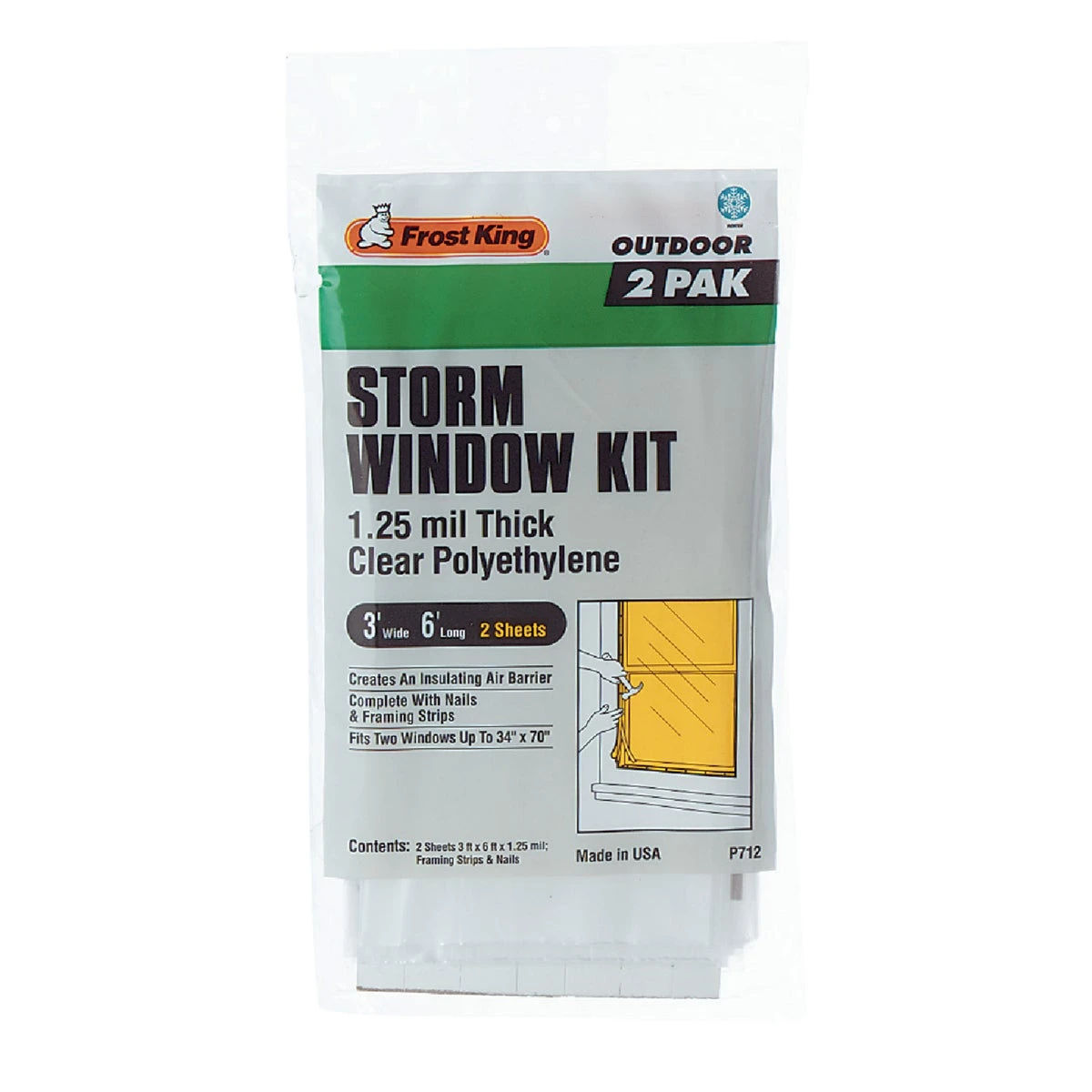 Outdoor Storm Window Kit, 3 x 6-Ft., 2-Pack