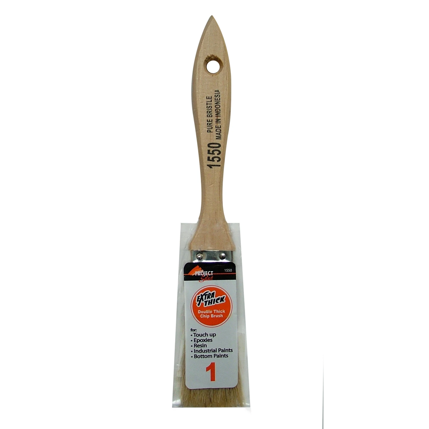 1 Inch Double Thick Chip Paint Brush With Natural Wood Handle