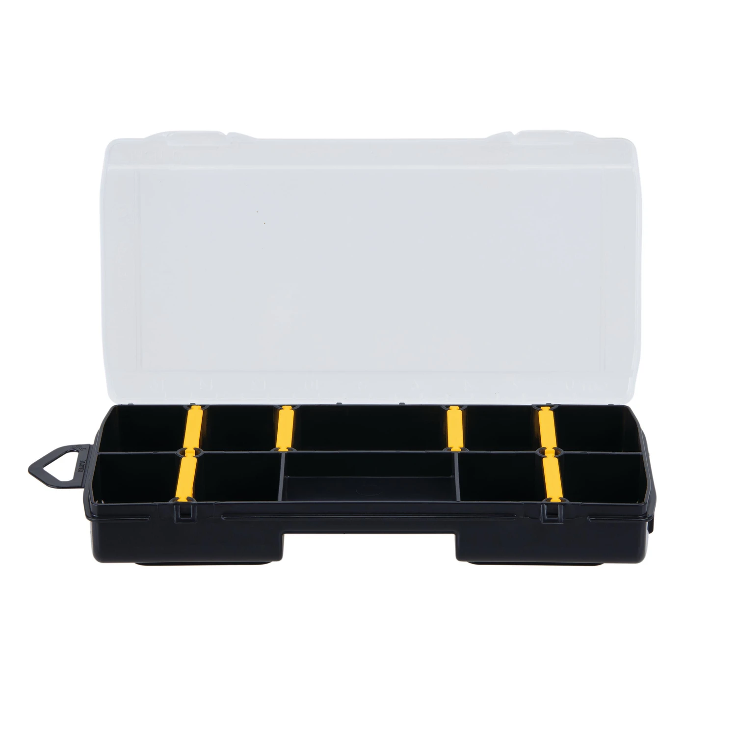 10-compartment Parts Storage Box, 8.25 In. Organizer With Clear Lid