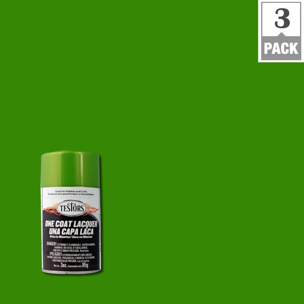 One-Coat Lacquer Craft Spray Paint, Lime Gloss, 3-oz.