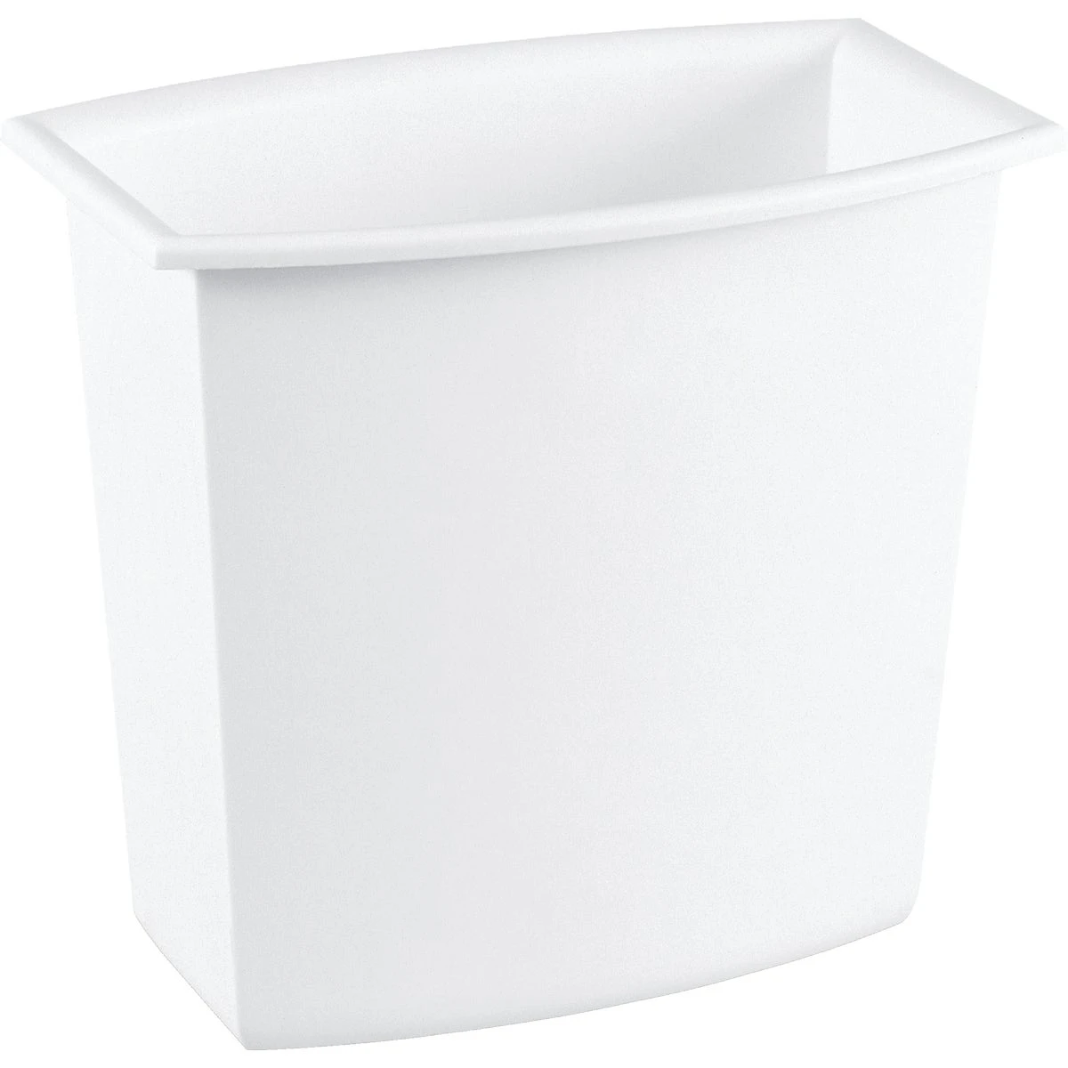 Oval Vanity Wastebasket, Slim, White, 2.5 Gallon