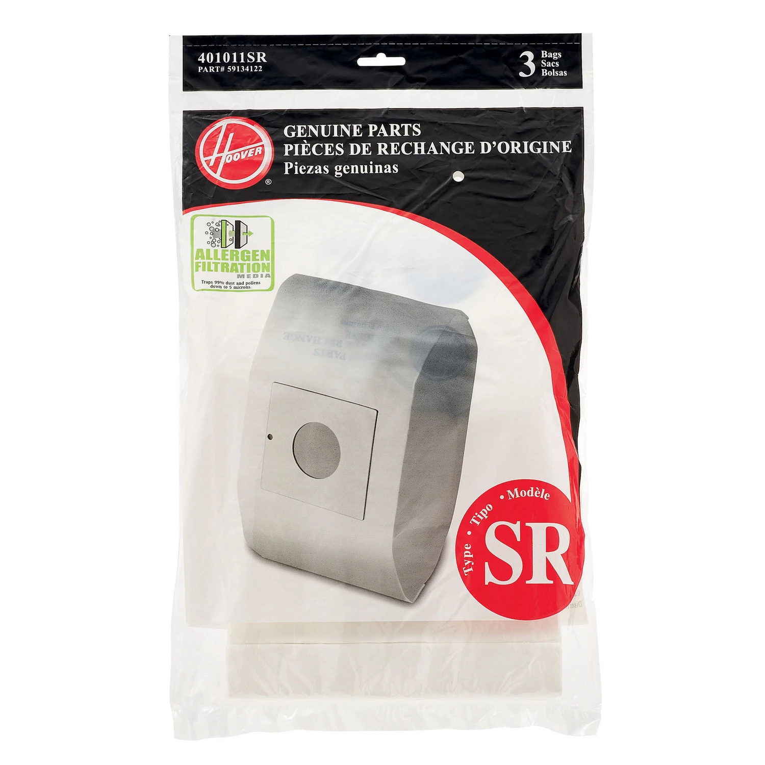 Hoover Type "SR" Canister Vacuum Bags, 3-Pack