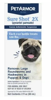 Sure Shot 2x Liquid Dewormer For Dogs And Puppies, 2 Oz.