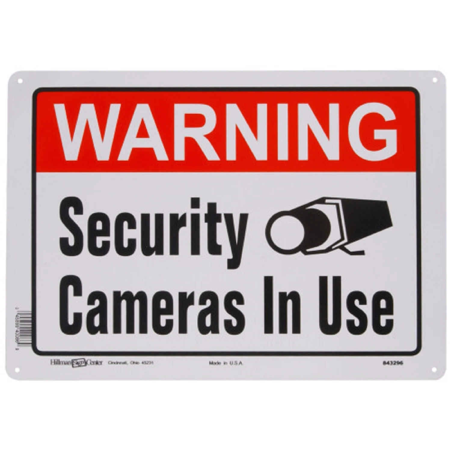 Warning Security Camera in Use Sign, 10 x 14-In.