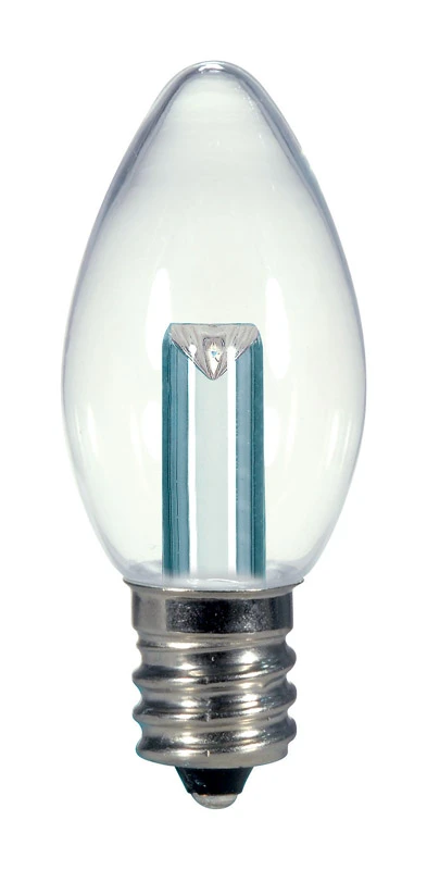Satco C7 E12 (Candelabra) LED Bulb Warm White 7 Watt Equivalence 1 pk