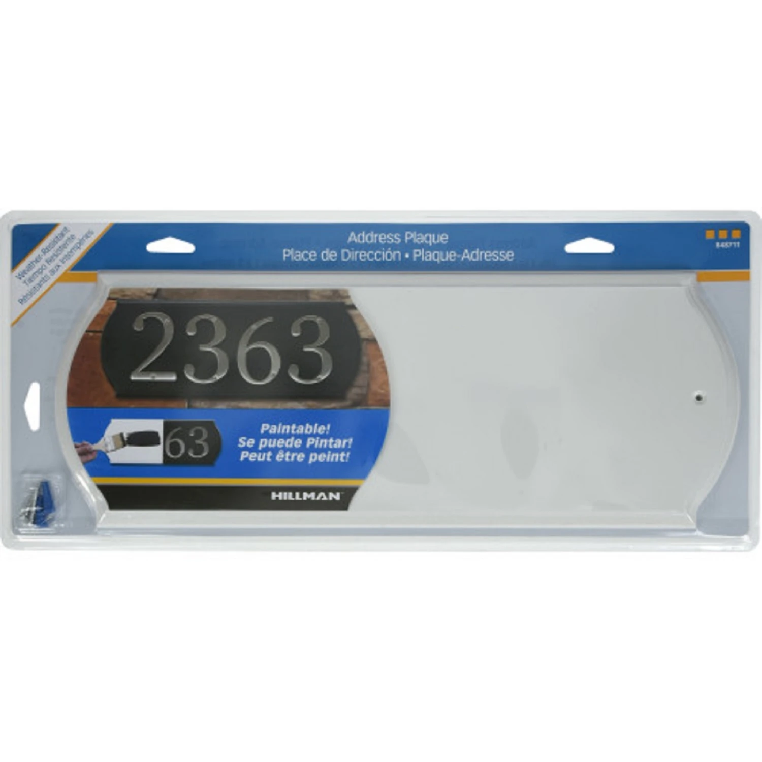 White Paintable Address Plate 6" X 16" With Mounting Hardware