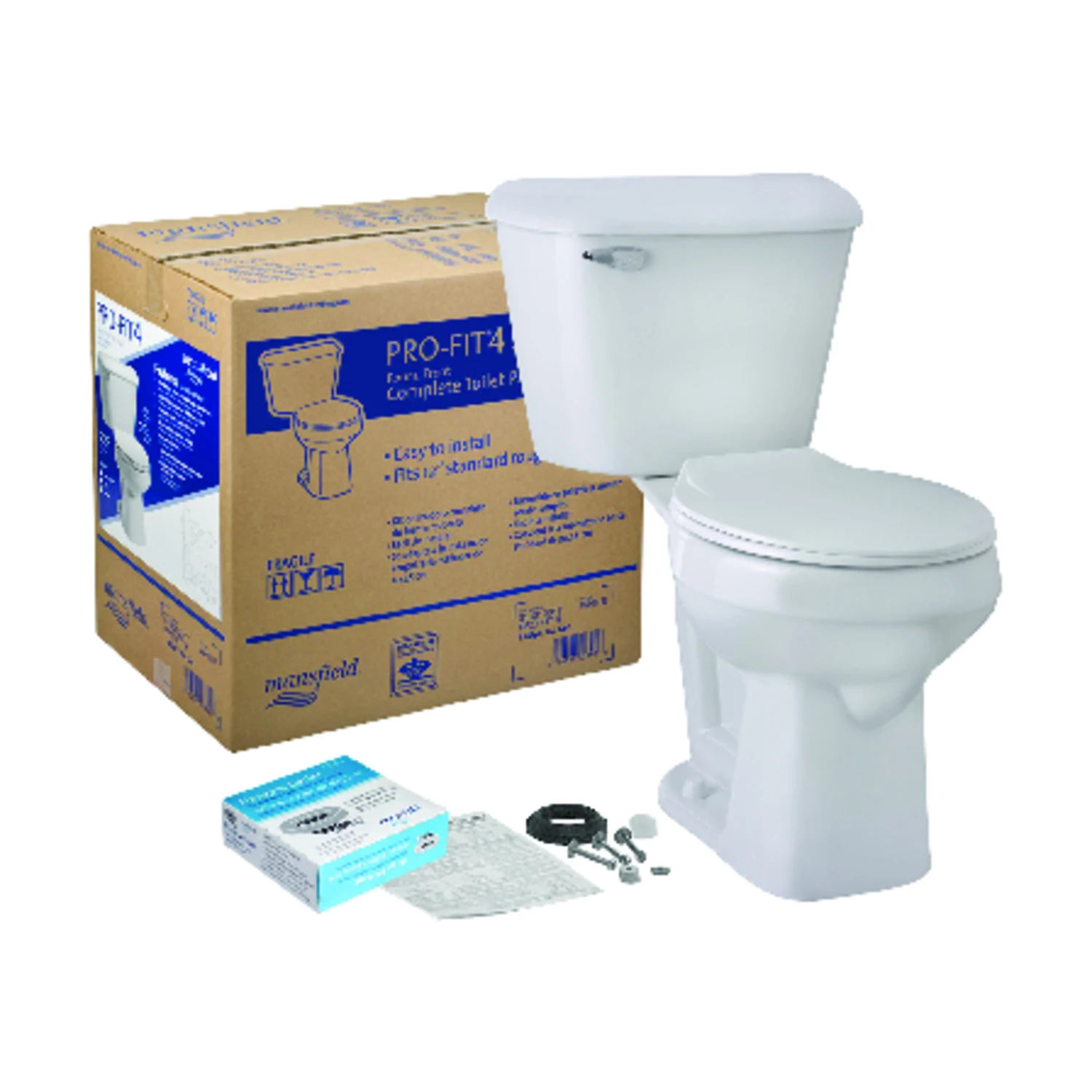 4 Ada Compliant 1.6 Gpf White Round Complete Toilet Kit