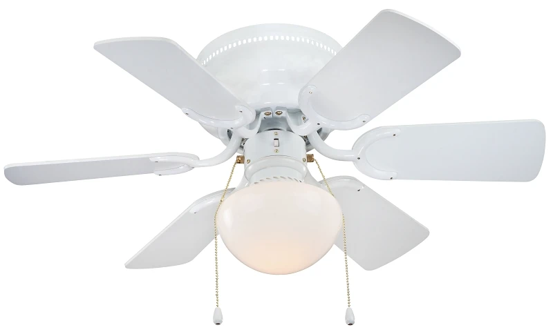 Cf-78108 30-inch 6-blade White Hugger Ceiling Fan With 1 Light