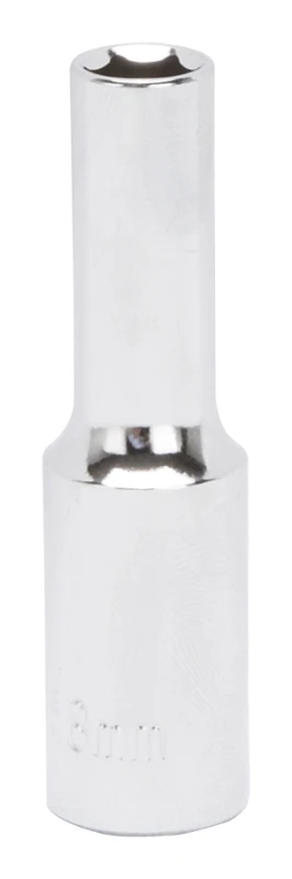 3/8 Inch Drive Deep Socket 8 Millimeter 6 Point Chrome Vanadium Steel