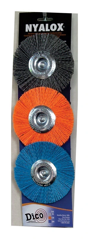 Dico Nyalox 4 in. D X 1/4 in. Aluminum Oxide Wheel Brush Assortment Mandrel Mounted Wheel Brush Asso