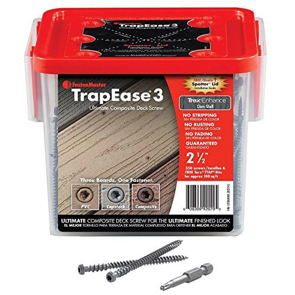 FastenMaster TrapEase No. 20 X 2-1/2 in. L Tiki Torch Torx Ttap Star Head Composite Deck Screws 350