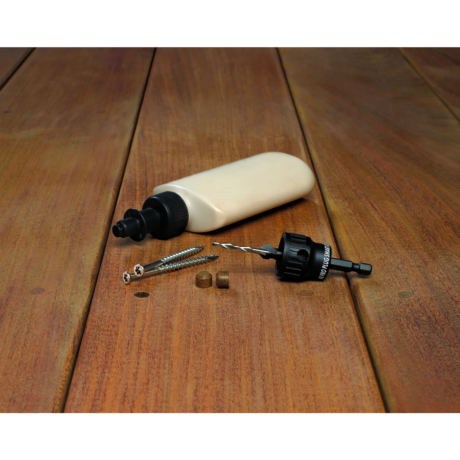 Starborn Pro Plug No. 8 X 2-1/2 in. L Mahogany Star Flat Head Deck Screws and Plugs Kit 1 pk