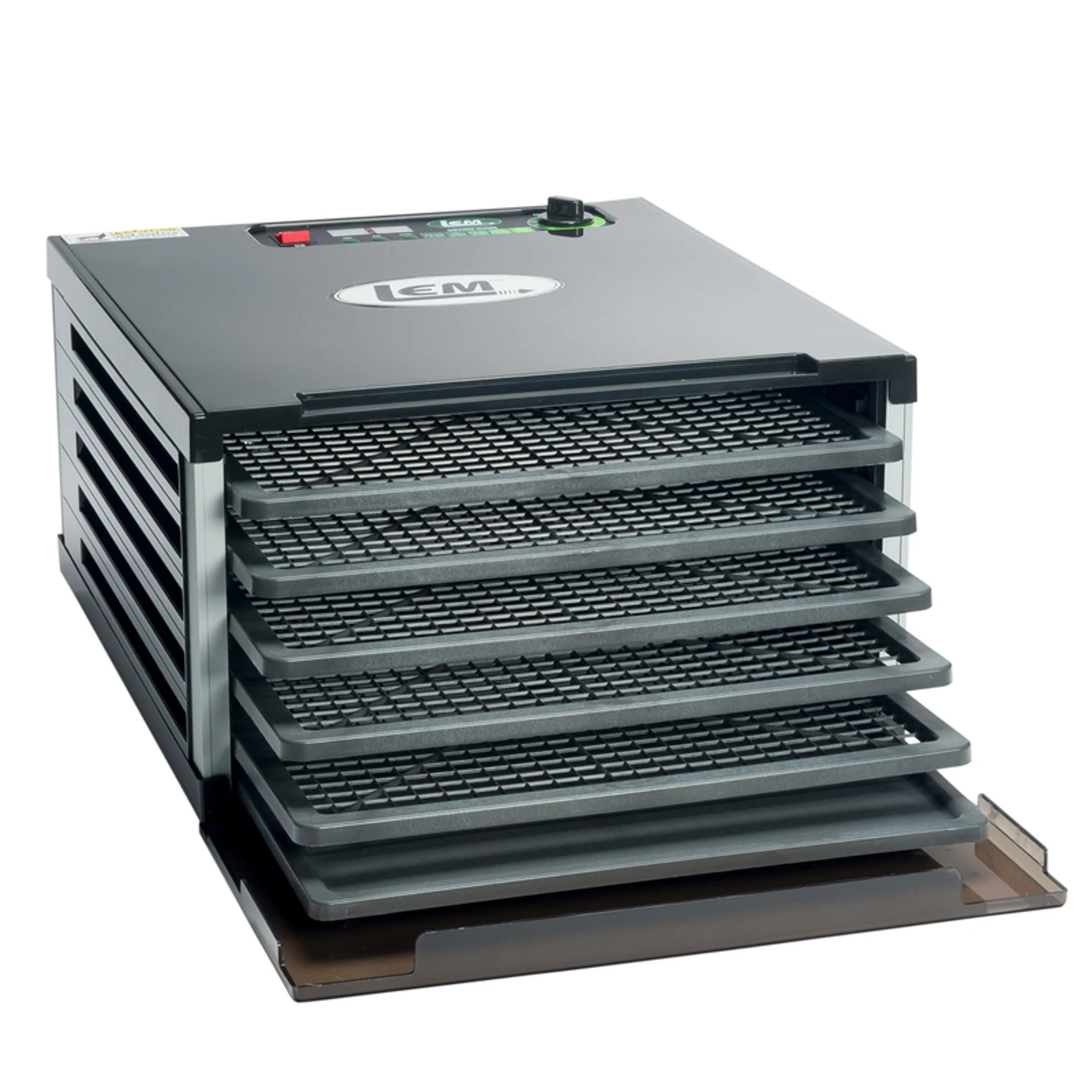 Lem Mighty Bite Brushed Nickel Silver 7-1/2 Sq Ft Food Dehydrator With 5 Trays