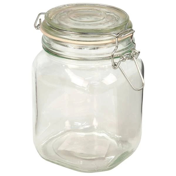 Anchor Hocking 98591 38 Oz Glass Heremes Clamp Jar Pack Of 4