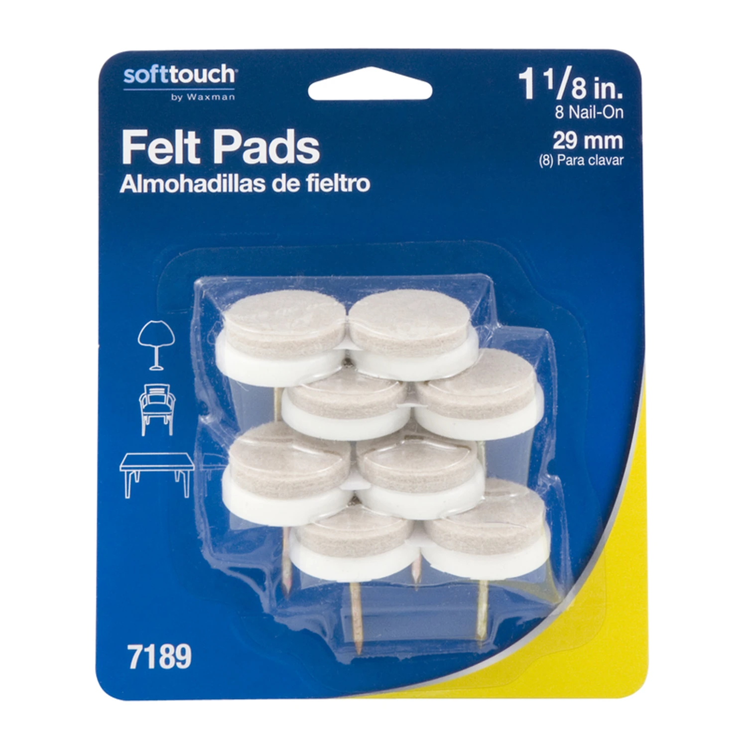 FELT PAD 1-1/8IN 8/CD