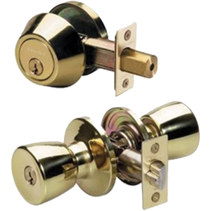 Tuco0603 Light Duty Tulip Knob Lockset With Single Cylinder Deadbolt, Polished Brass