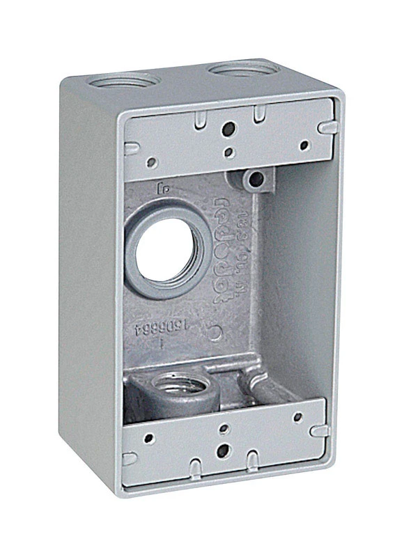 S101e 4-9/16 In. Rectangle Aluminum 1 Gang Weatherproof Electrical Box Silver