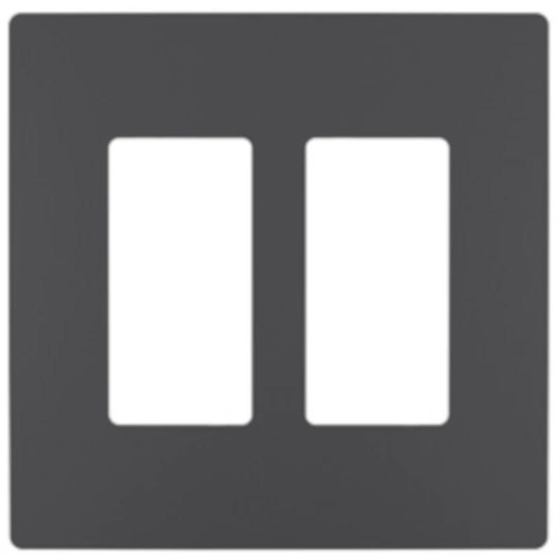 Two-Gang Screwless Wall Plate, Graphite