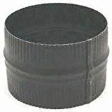 6 Inch Crimped Black Stove Pipe Starter Joint, 24 Gauge, Model 6x6606