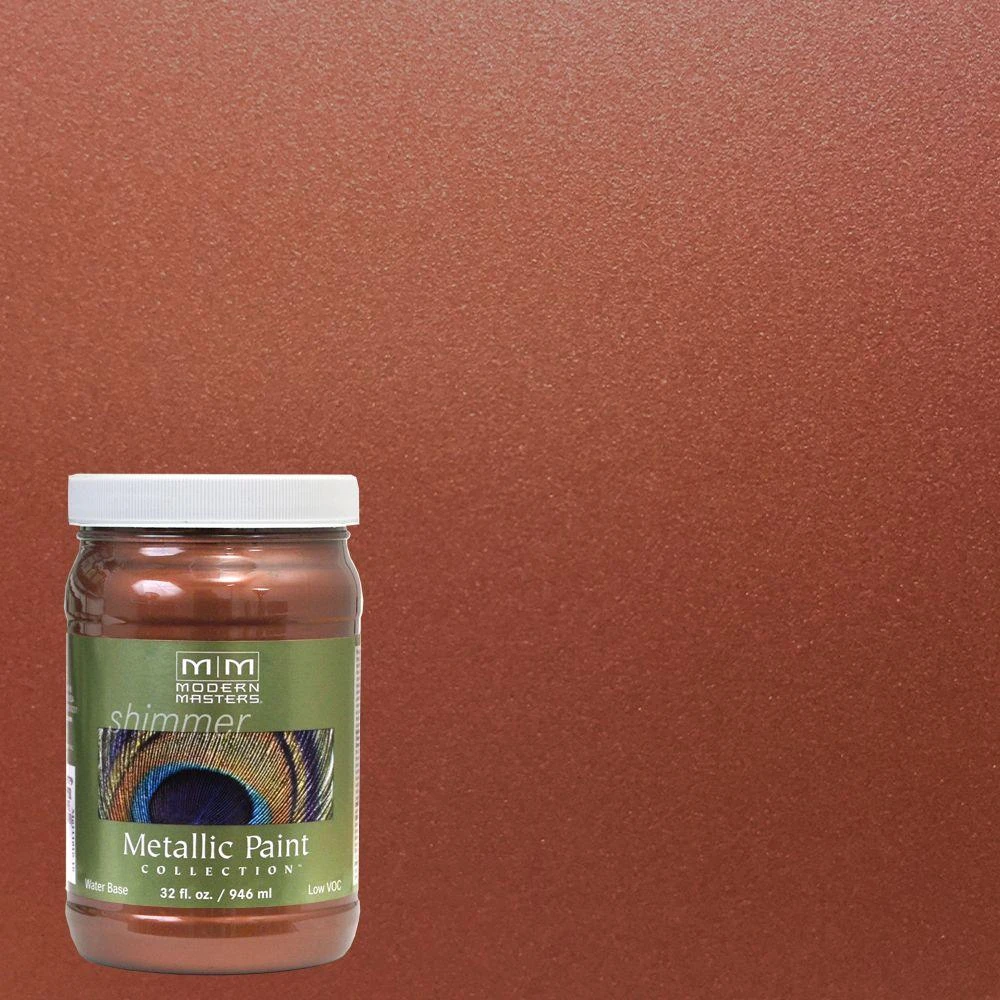 Antique Copper Metallic Paint 1 Quart - Water-based Satin Finish