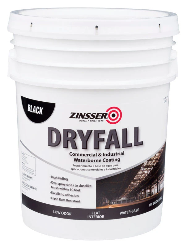 Dryfall Flat Black Water-based Coating Interior 5 Gallon - Model 293233