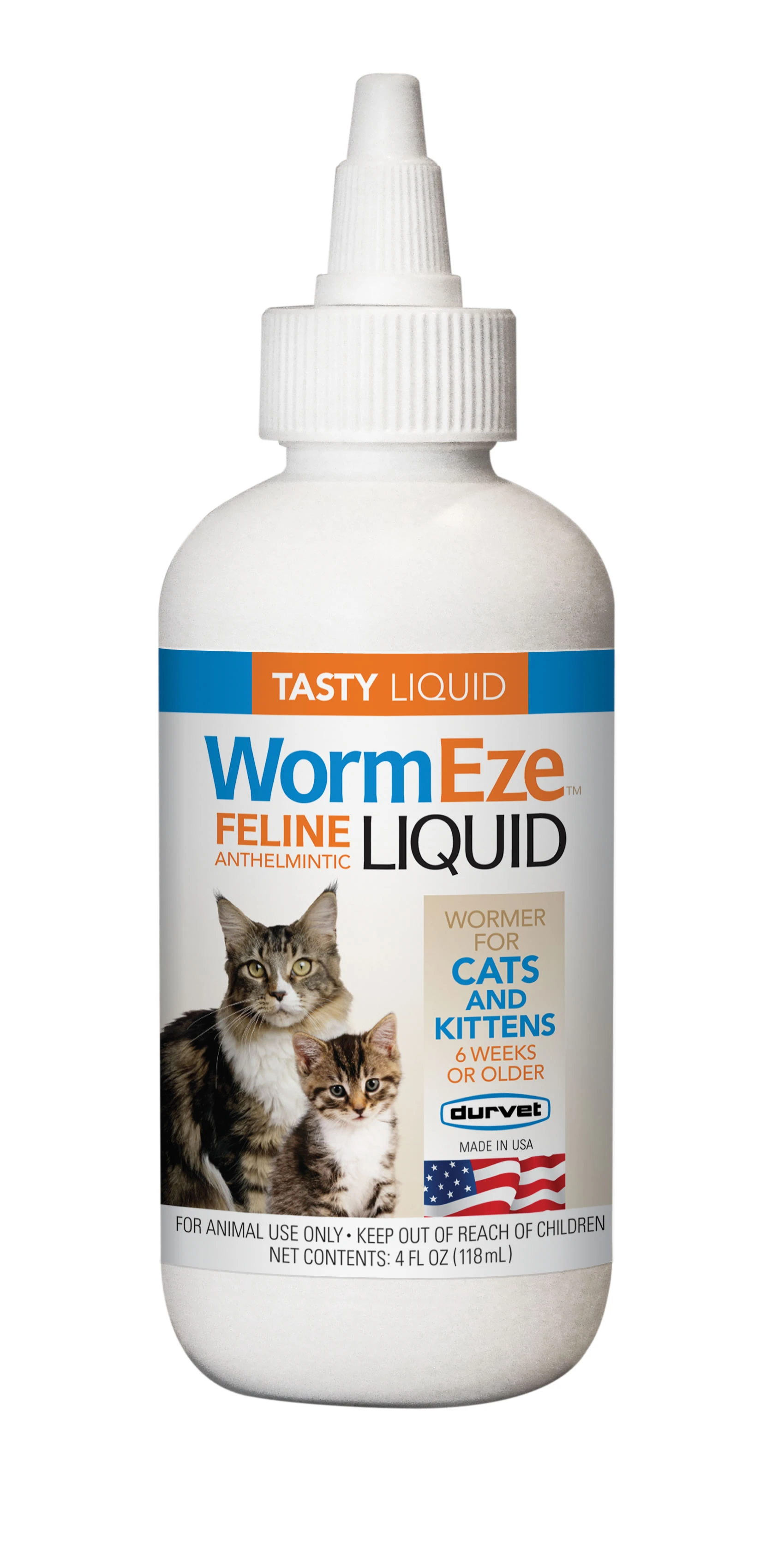 Wormeze Feline Anthelmintic Liquid For Cats And Kittens, 4 Ounce, Model 001-0544