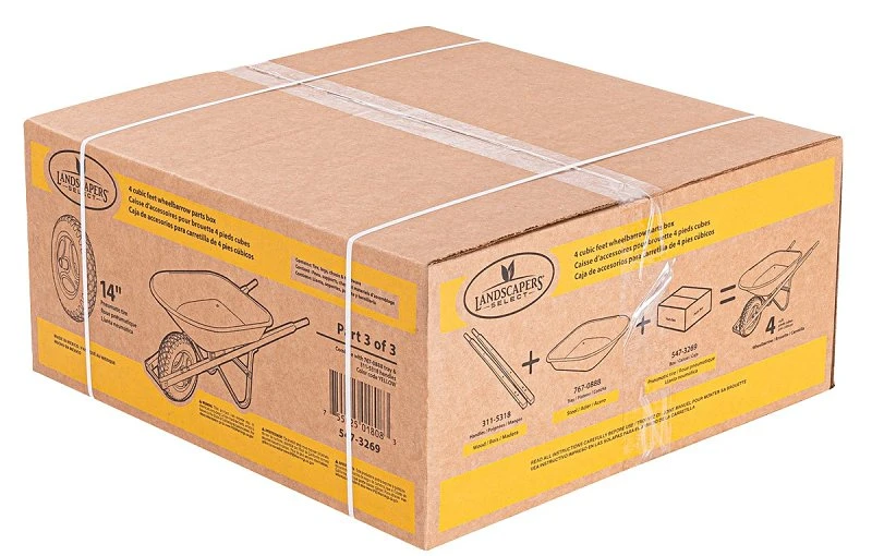 Landscapers Select Wheelbarrow Parts With 14 Inch Pneumatic Wheel For 4 Cubic Foot Steel Kit