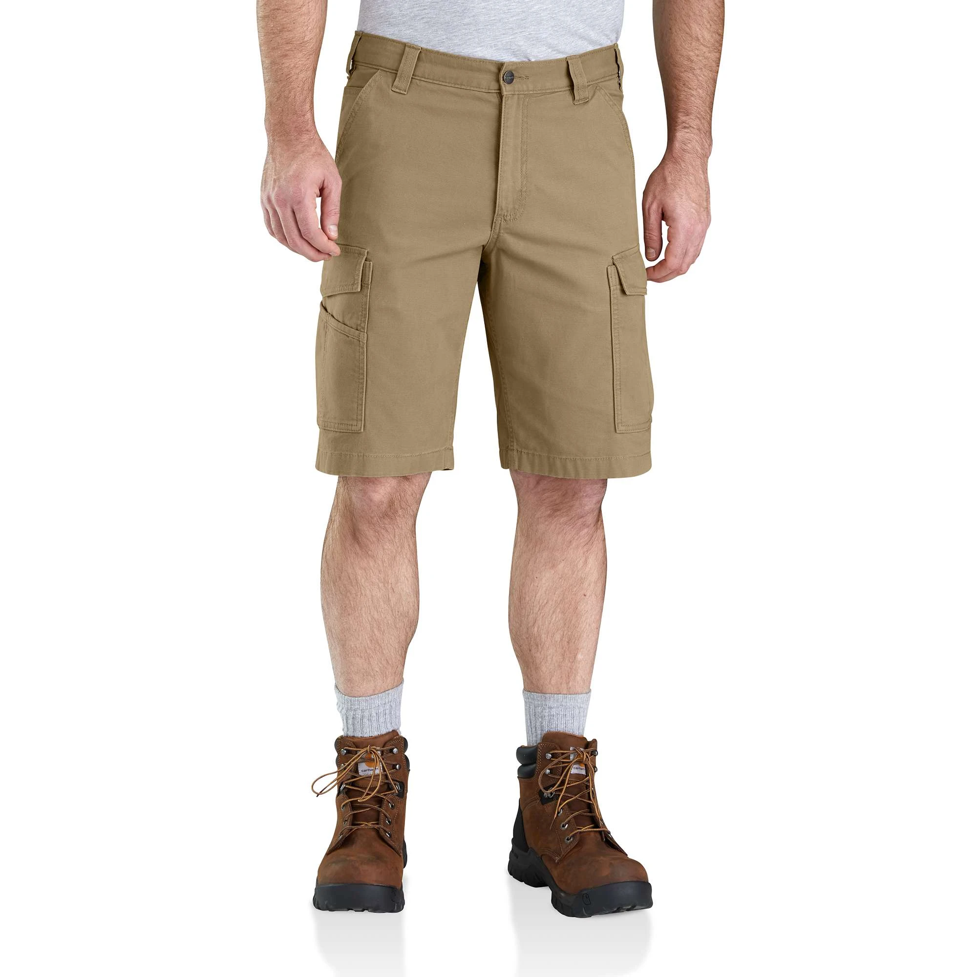 Rugged Flex Relaxed Fit Canvas Cargo Shorts W44 Dark Khaki