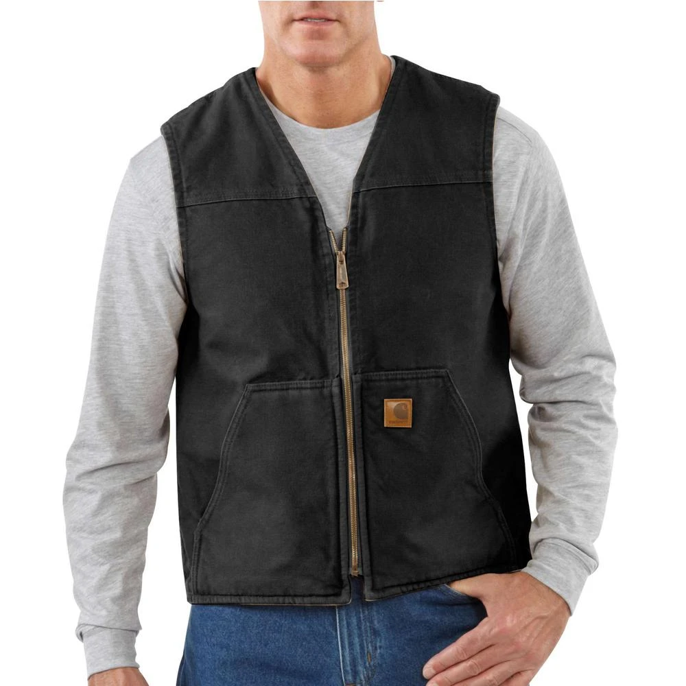 Men's Sandstone Rugged Sherpa Lined Vest - Black - X-large